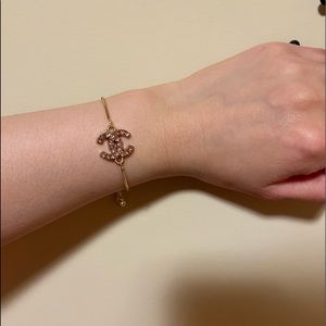 SOLD - Authentic Reworked Pink Gem CC Bracelet